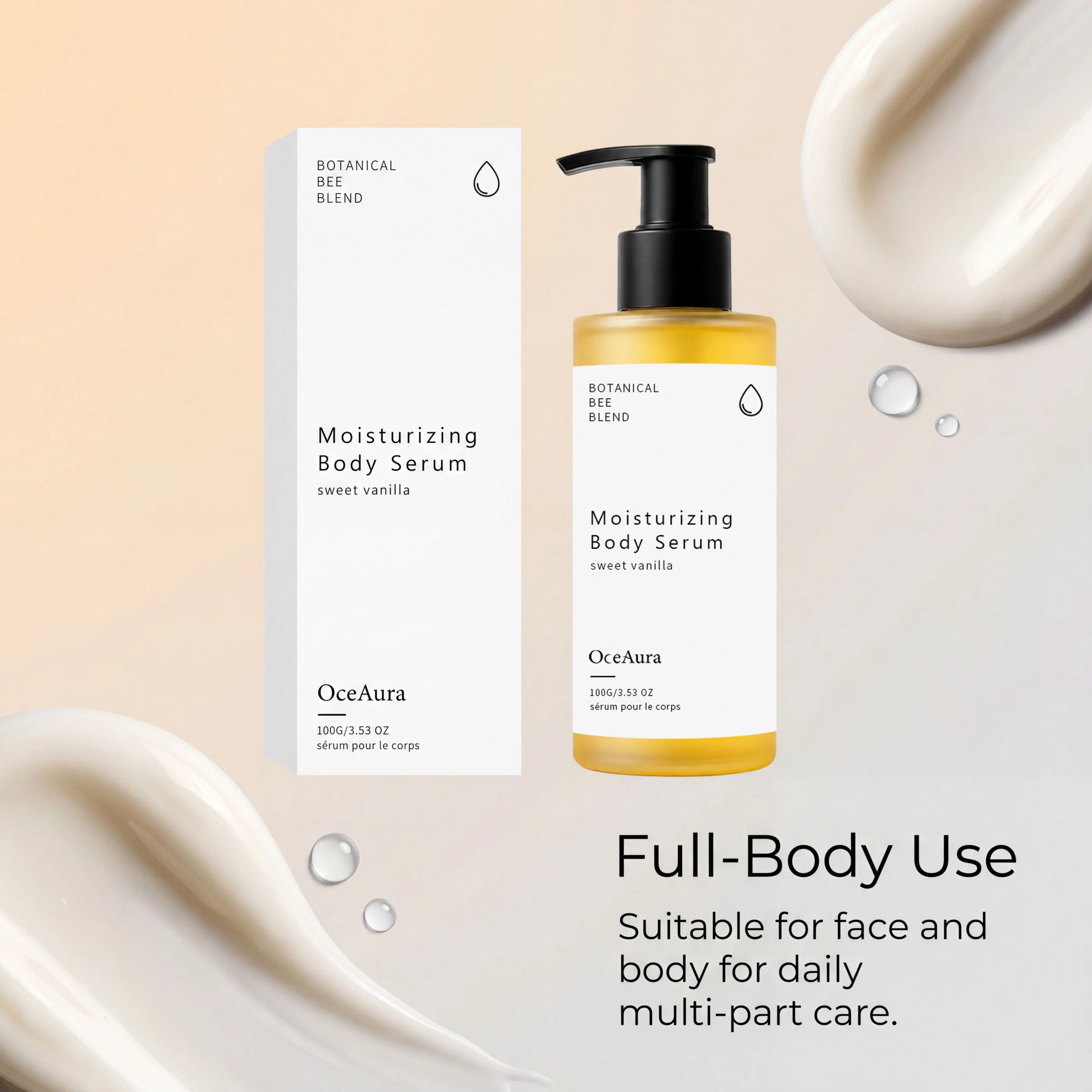 OceAura Botanical Bee Blend Moisturizing Body Serum – Sweet Vanilla - Image 4