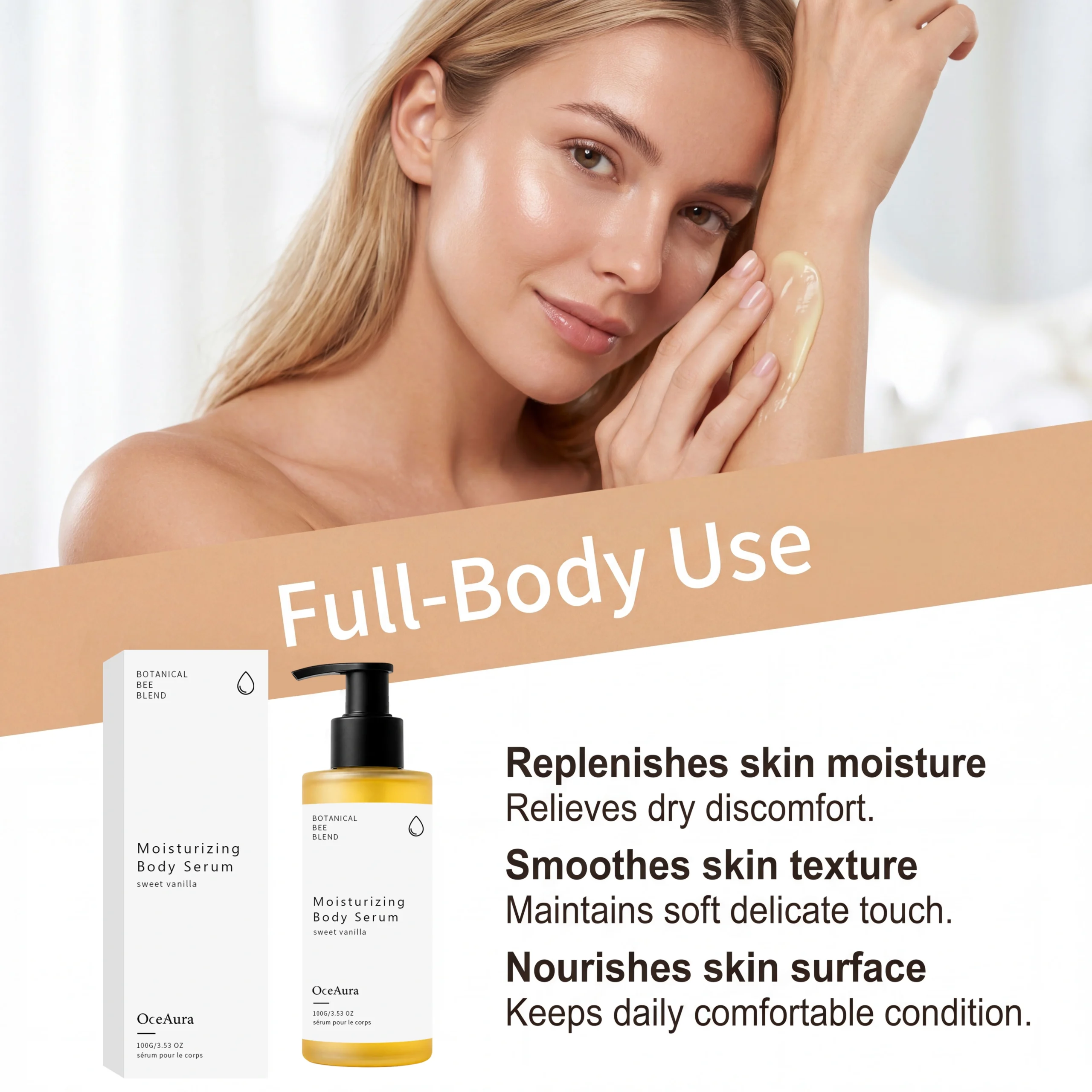 OceAura Botanical Bee Blend Moisturizing Body Serum – Sweet Vanilla - Image 6